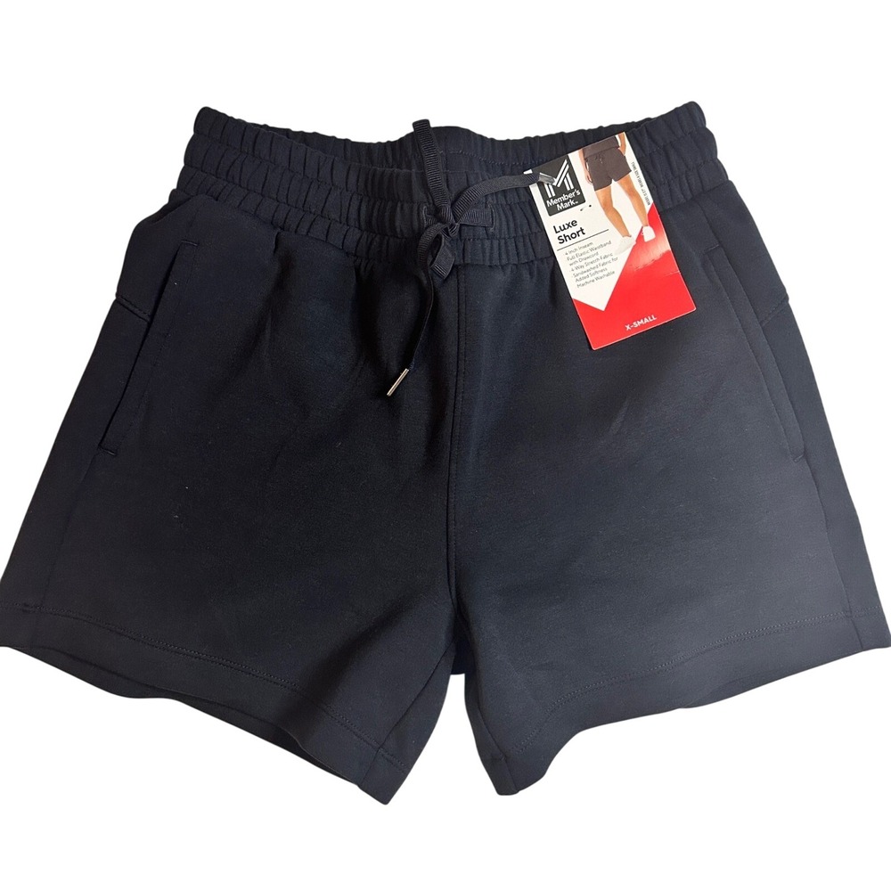 Member's Mark Luxe Shorts Black 4" Inseam Lounge Athleisure Womens XS NWT